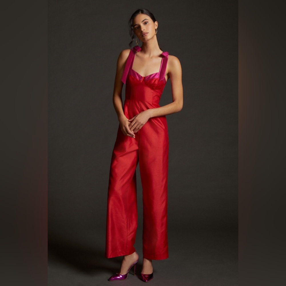 Anthropology Red Jumpsuit